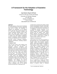 A Framework for the Adoption of Assistive Technology