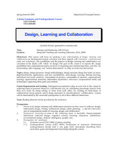 Design, Learning and Collaboration A Joint Graduate and Undergraduate Course