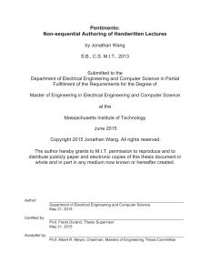 Pentimento:   Non-­sequential  Authoring  of  Handwritten  Lectures  