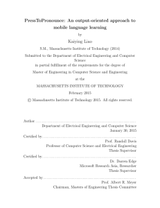 PressToPronounce: An output-oriented approach to mobile language learning Kaiying Liao