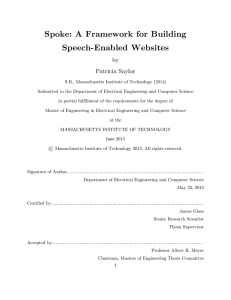 Spoke: A Framework for Building Speech-Enabled Websites by Patricia Saylor