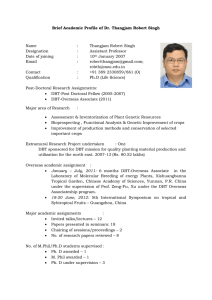 Brief Academic Profile of Dr. Thangjam Robert Singh  Name :
