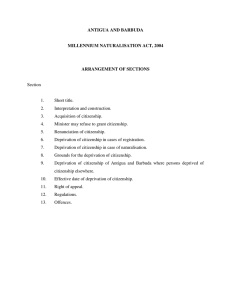 ANTIGUA AND BARBUDA  MILLENNIUM NATURALISATION ACT, 2004 ARRANGEMENT OF SECTIONS