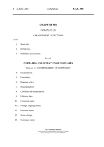 1    L.R.O. 2001 COMPANIES Companies CAP. 308