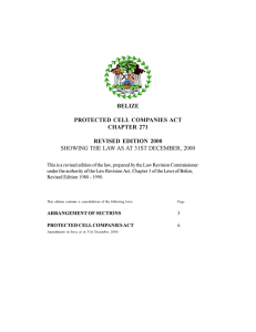 BELIZE PROTECTED  CELL  COMPANIES ACT CHAPTER  271