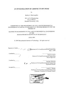 AN  INVESTIGATION  OF ARSENIC  IN  SPY ... by SUBMITTED ENGINEERING  IN