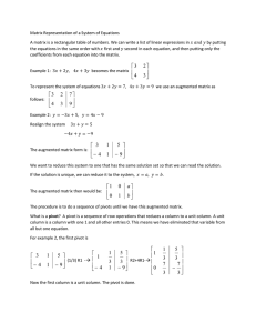 Matrix Representation of a System of Equations