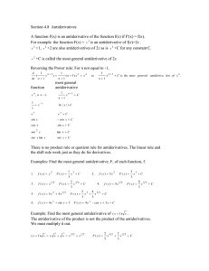 Section 4.8  Antiderivatives
