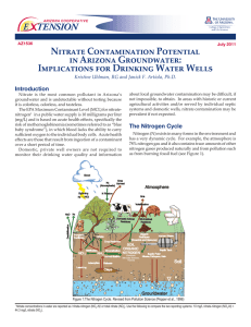 Nitrate Contamination Potential in Arizona Groundwater: Implications for Drinking Water Wells