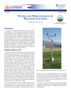 Siting and Maintenance of Weather Stations E    TENSION Introduction