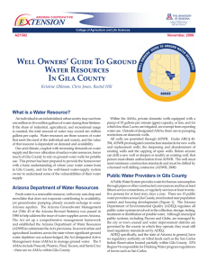 Well Owners’ Guide To Ground Water Resources In Gila County