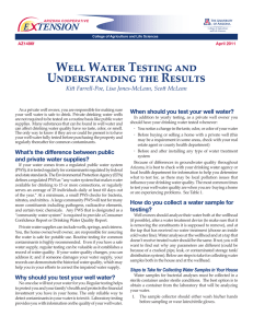 Well Water Testing and Understanding the Results E    TENSION