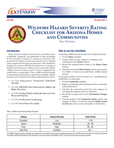 Wildfire Hazard Severity Rating Checklist for Arizona Homes and Communities