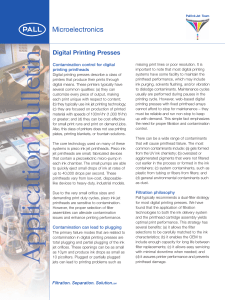 Digital Printing Presses Contamination control for digital printing printheads