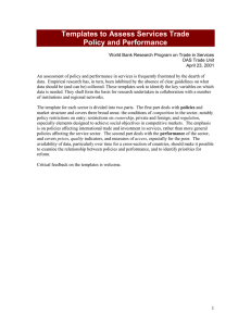Templates to Assess Services Trade Policy and Performance