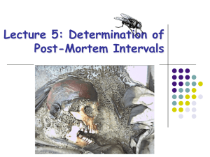 Lecture 5: Determination of Post-Mortem Intervals