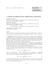 A NOTE ON REFLECTING BROWNIAN MOTIONS