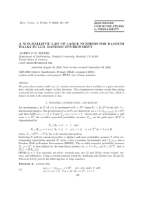 A NON-BALLISTIC LAW OF LARGE NUMBERS FOR RANDOM