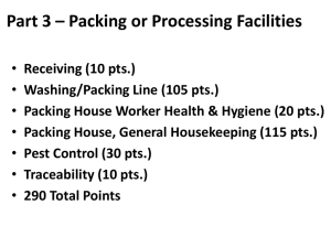 Part 3 – Packing or Processing Facilities
