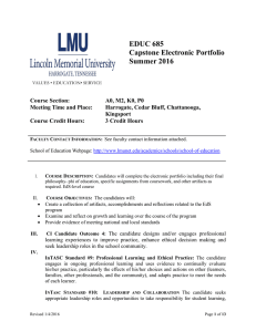 EDUC 685 Capstone Electronic Portfolio Summer 2016