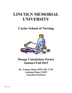 LINCOLN MEMORIAL UNIVERSITY Caylor School of Nursing
