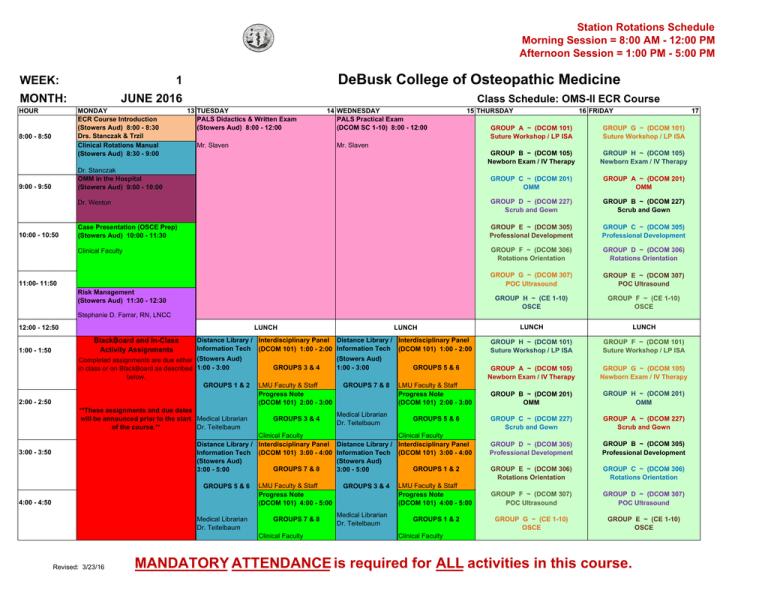 WEEK 1 MONTH JUNE 2016