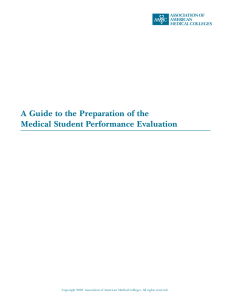 A Guide to the Preparation of the Medical Student Performance Evaluation