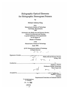 Holographic  Optical Elements for Holographic  Stereogram Printers by