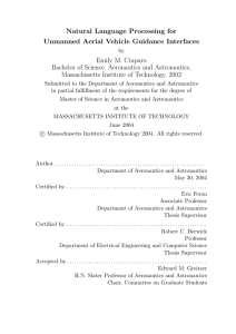 Natural Language Processing for Unmanned Aerial Vehicle Guidance Interfaces Emily M. Craparo