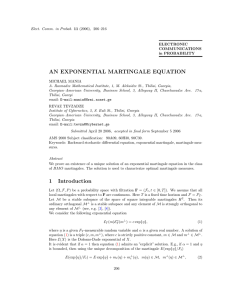 AN EXPONENTIAL MARTINGALE EQUATION