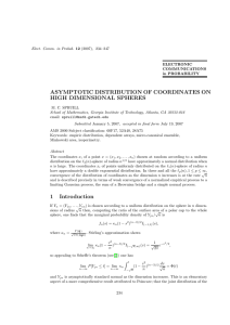 ASYMPTOTIC DISTRIBUTION OF COORDINATES ON HIGH DIMENSIONAL SPHERES