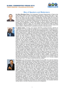 Bios of Speakers and Moderators  GLOBAL COMMODITIES FORUM 2015