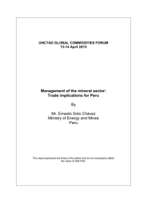 Management of the mineral sector: Trade implications for Peru  By