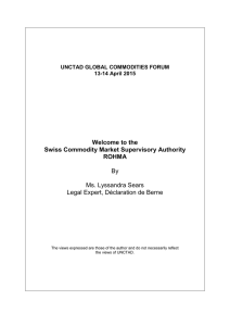 Welcome to the Swiss Commodity Market Supervisory Authority ROHMA