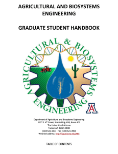 AGRICULTURAL AND BIOSYSTEMS ENGINEERING  GRADUATE STUDENT HANDBOOK