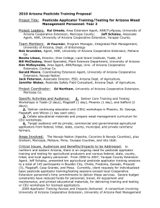 2010 Arizona Pesticide Training Proposal Management Personnel: Year 2