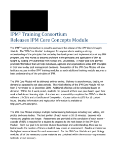   IPM  Training Consortium   Releases IPM Core Concepts Module 
