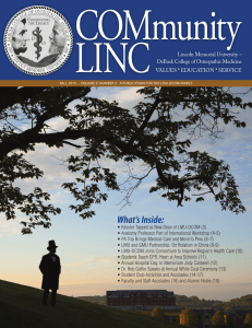 COMmunity LINC What’s Inside: Lincoln Memorial University –
