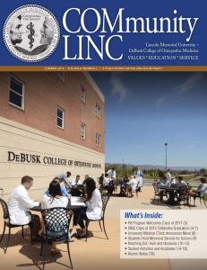 COMmunity LINC What’s Inside: Lincoln Memorial University –