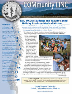 2 Lmu-Dcom Students and Faculty Spend Holiday Break on medical mission______ CONTENTS