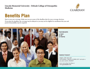 Benefits Plan Lincoln Memorial University - Debusk College of Osteopathic Medicine