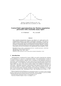 Central limit approximations for Markov population processes with countably many types