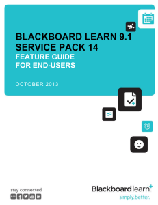 BLACKBOARD LEARN 9.1 SERVICE PACK 14  FEATURE GUIDE