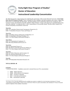 Forty-Eight Hour Program of Studies  Doctor of Education Instructional Leadership Concentration