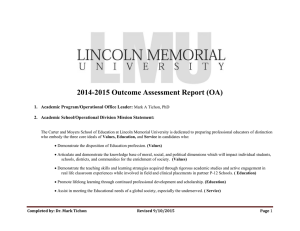 2014-2015 Outcome Assessment Report (OA)