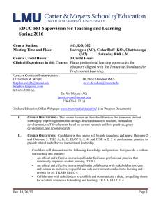 EDUC 551 Supervision for Teaching and Learning Spring 2016