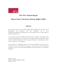 The 2013 Annual Report  Simon Fraser University Human Rights Office Abstract