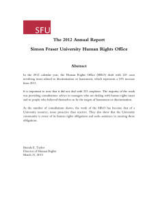 The 2012 Annual Report  Simon Fraser University Human Rights Office Abstract