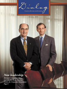 New leadership Michael J. Ginzberg, dean, and Charles Elson, director,