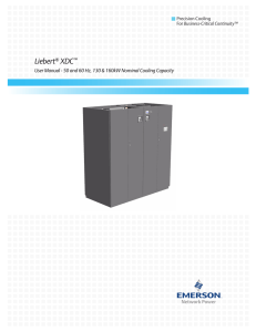 Liebert XDC User Manual - 50 and 60 Hz, 130 &amp; 160kW... Precision Cooling